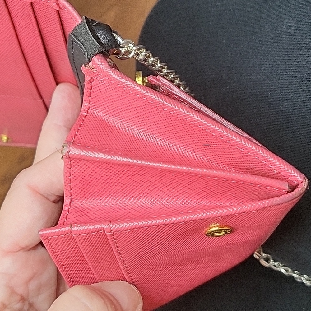 Prada Saffiano Bow Long Wallet in Pink - Picture 10 of 13